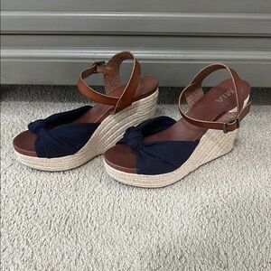 NWOT MIA Navy and Brown Espadrille Sandals